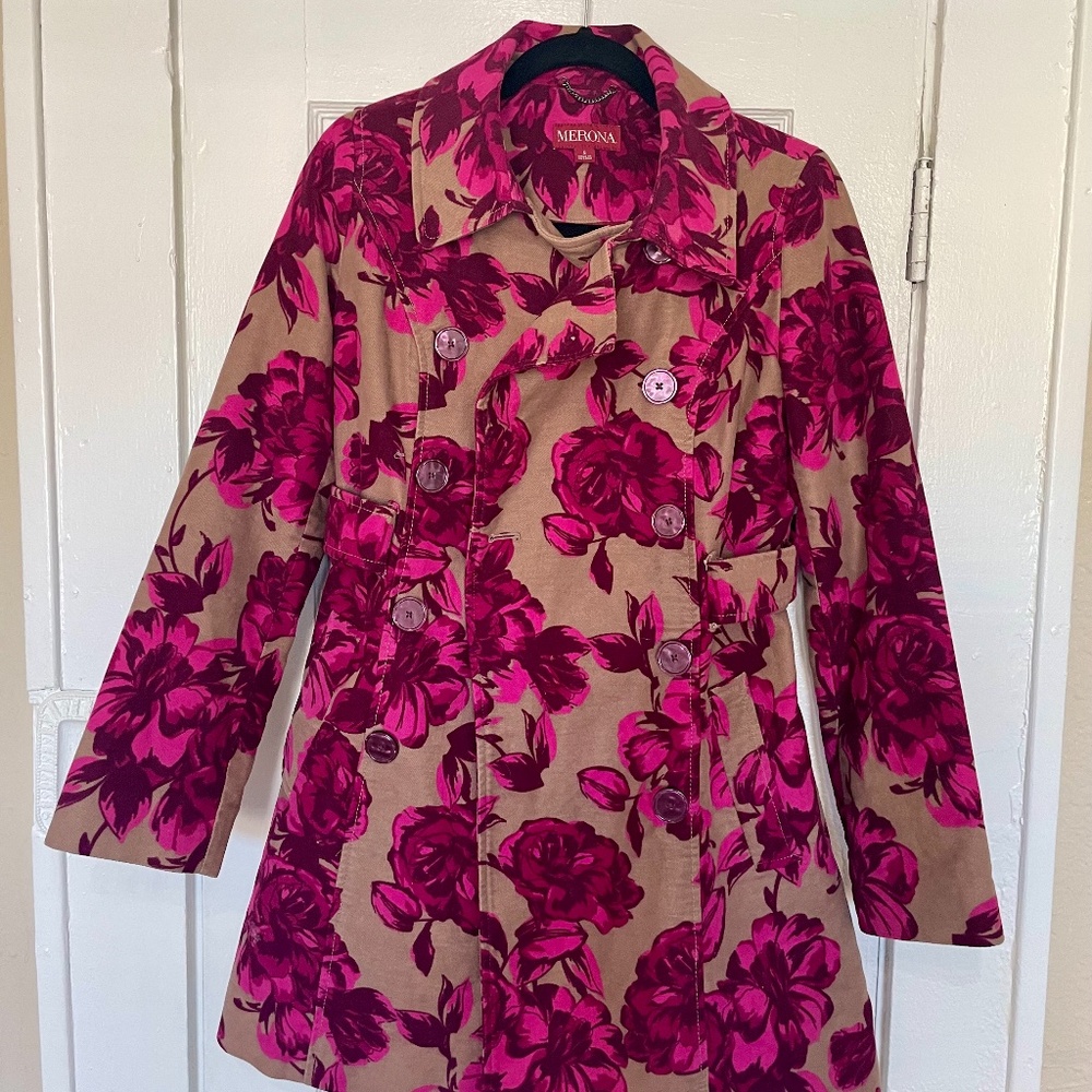 Merona floral peacoat